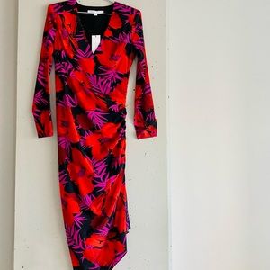 NWT Veronica Beard Alvaro Ruched Midi Dress Size 8